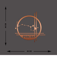 Decorazione in Metallo Oroscopo Pesci 10, Rame, Metallo, 40x0,15x40 cm cm, EPIKASA