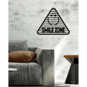 Decorazione in Metallo Smile Zone, Nero, Metallo, 61x0,15x50 cm cm, EPIKASA