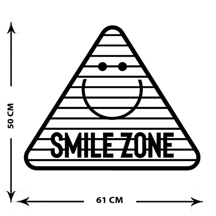 Decorazione in Metallo Smile Zone, Nero, Metallo, 61x0,15x50 cm cm, EPIKASA