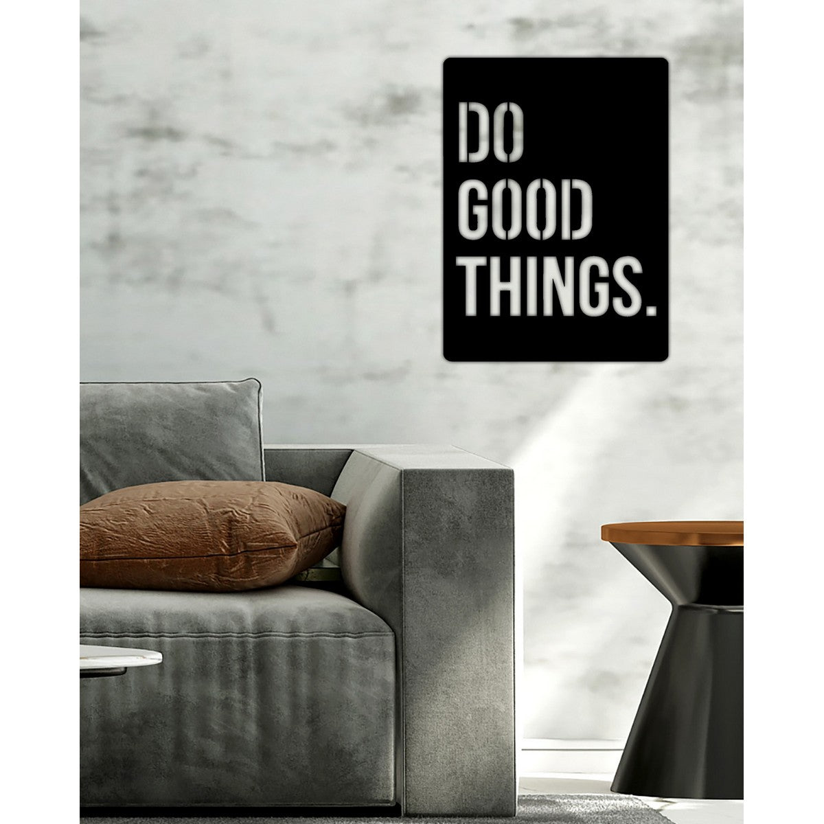 Decorazione in Metallo Do Good Things, Nero, Metallo, 50x0,15x71 cm, EPIKASA