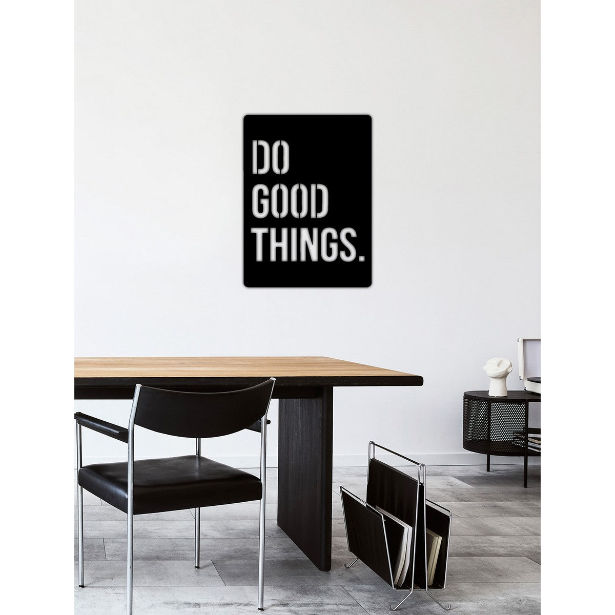 Decorazione in Metallo Do Good Things, Nero, Metallo, 50x0,15x71 cm, EPIKASA