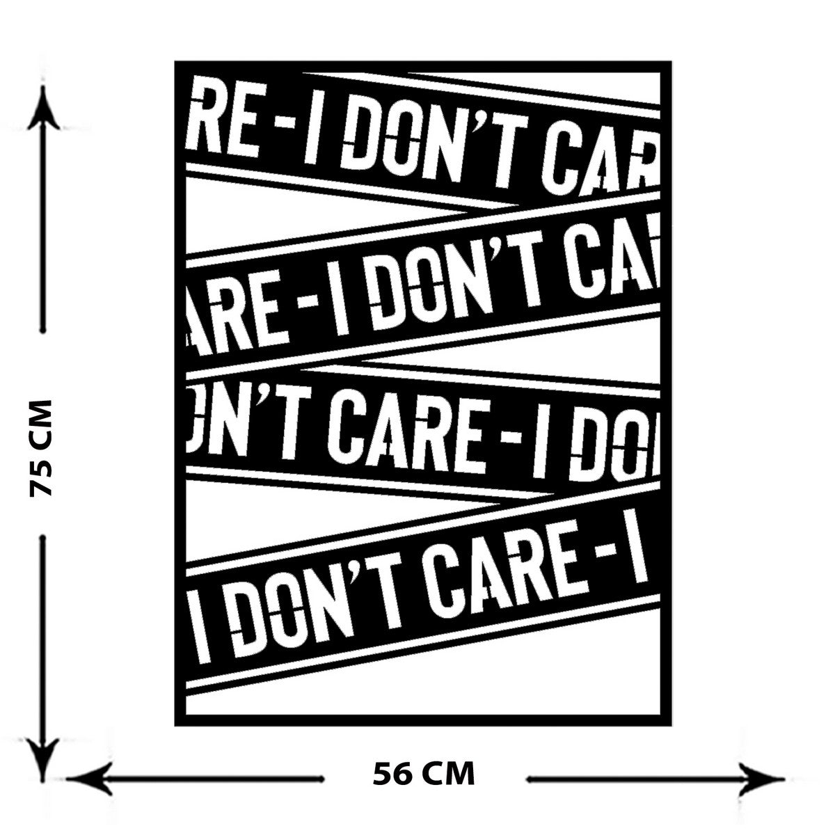 Decorazione in Metallo I Don't Care, Nero, Metallo, 56x0,15x75 cm cm, EPIKASA