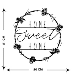 Decorazione in Metallo Sweet Home 1, Nero, Metallo, 50x0,15x51 cm cm, EPIKASA