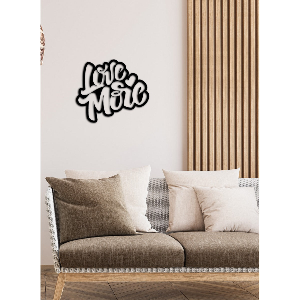 Decorazione in Metallo Love More, Nero, Metallo, 50x0,15x43 cm cm, EPIKASA