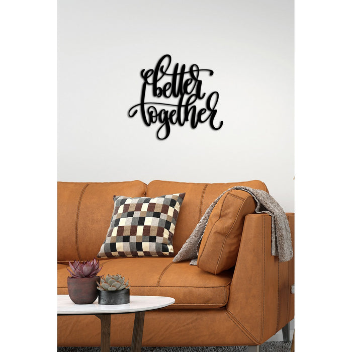 Decorazione in Metallo Better Together 1, Nero, Metallo, 60x0,15x54 cm cm, EPIKASA