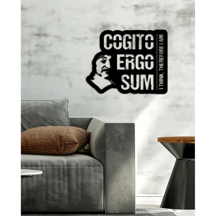 Decorazione in Metallo Cogito Ergo Sum 1, Nero, Metallo, 64x0,15x51 cm cm, EPIKASA