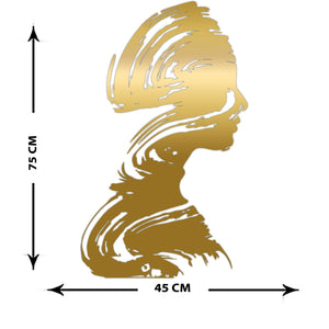 Decorazione in Metallo Viso Pennello 1, Oro, Metallo, 43x0,15x71 cm, EPIKASA