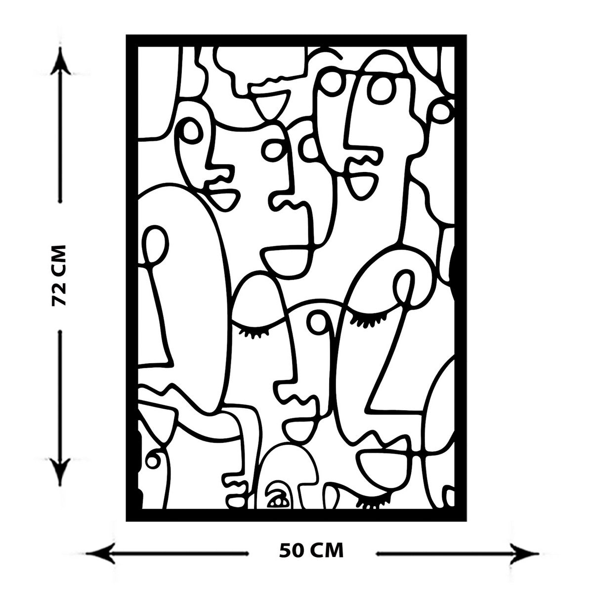 Decorazione in Metallo Picasso, Nero, Metallo, 51x0,15x72 cm, EPIKASA