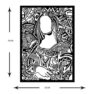 Decorazione in Metallo Gioconda, Nero, Metallo, 50x0,15x70 cm, EPIKASA