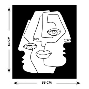 Decorazione in Metallo Picasso 1, Nero, Metallo, 55x0,15x63 cm, EPIKASA