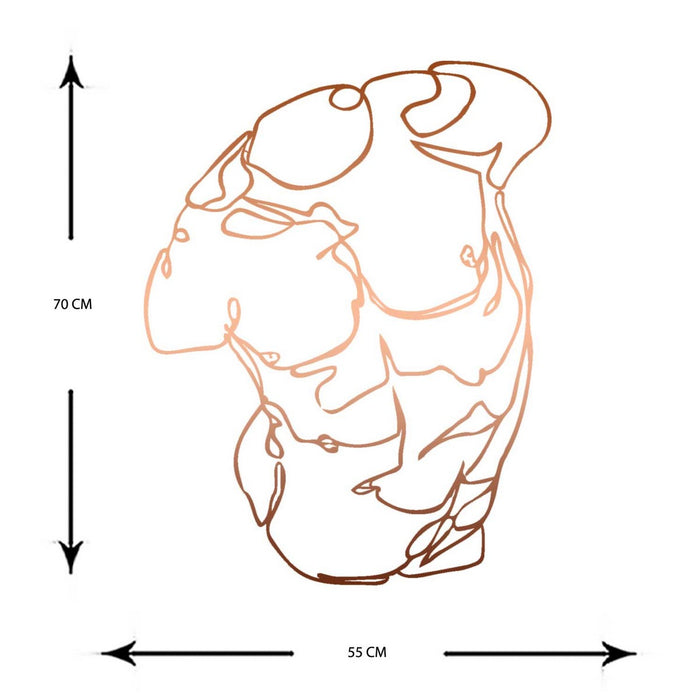 Decorazione in Metallo Busto Uomo 1, Rame, Metallo, 55x0,15x71 cm, EPIKASA