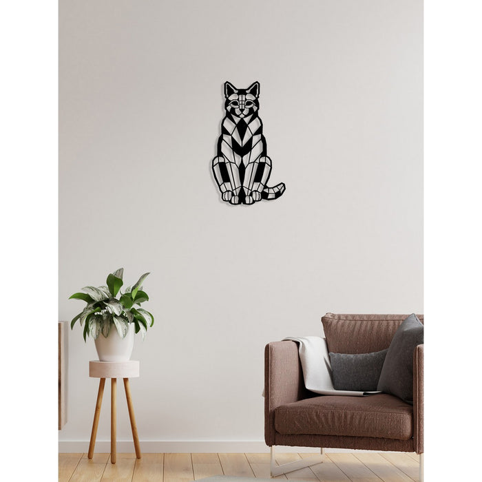 Decorazione in Metallo Gatto 31, Nero, Metallo, 33x0,15x55 cm, EPIKASA