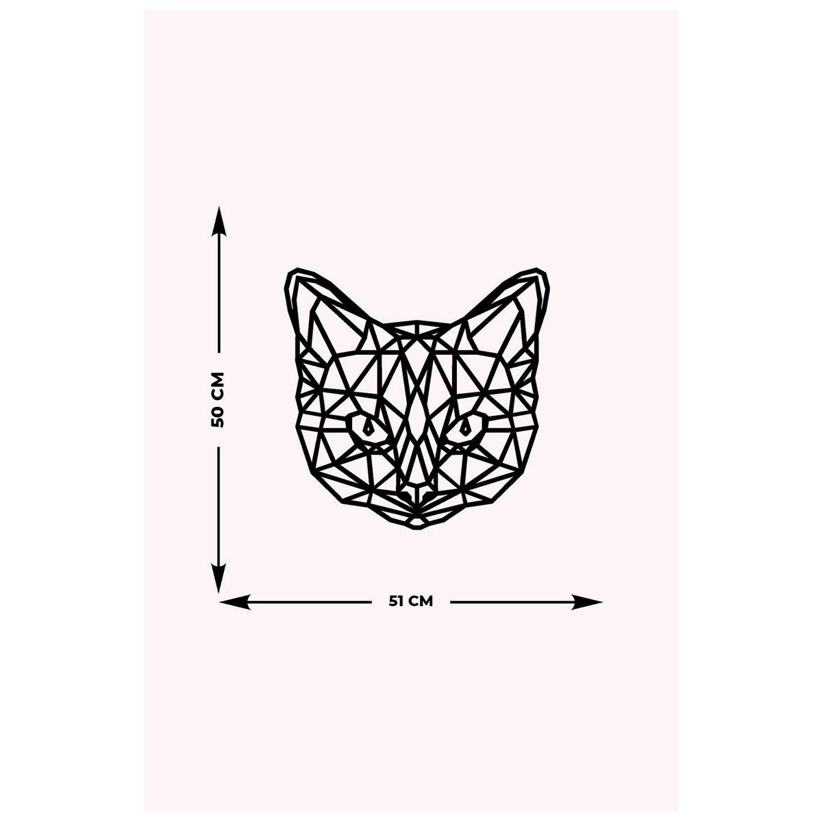 Decorazione in Metallo Gatto 36, Nero, Metallo, 51x0,15x50 cm cm, EPIKASA