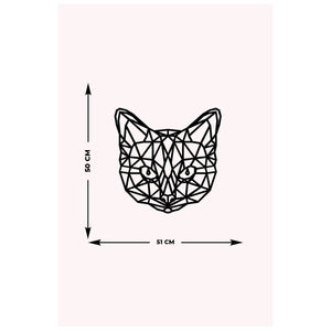 Decorazione in Metallo Gatto 36, Nero, Metallo, 51x0,15x50 cm cm, EPIKASA