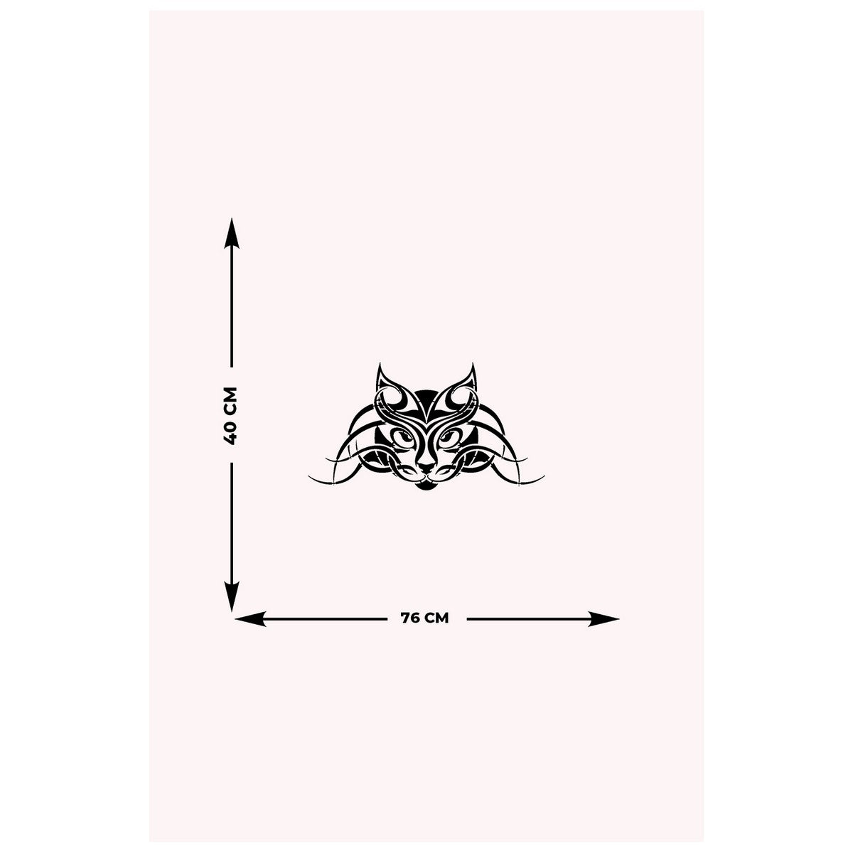 Decorazione in Metallo Gatto 82, Nero, Metallo, 76x0,15x40 cm cm, EPIKASA