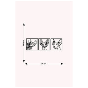 Decorazione in Metallo Gatto 86, Nero, Metallo, 120x0,15x40 cm, EPIKASA