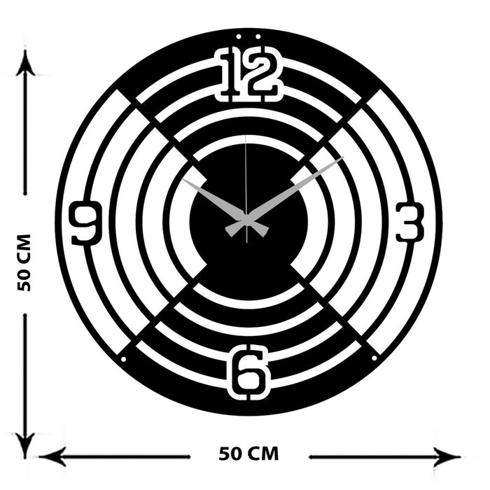 Orologio da Parete Bersaglio, Nero, Metallo, 50x0,15x50 cm, EPIKASA