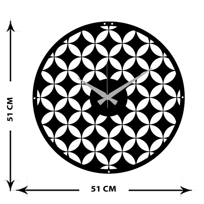 Orologio da Parete Geometrico 70, Nero, Metallo, 51x0,15x51 cm, EPIKASA