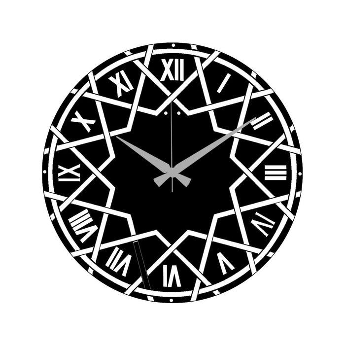 Orologio da Parete Geometrico 9, Nero, Metallo, 50x0,15x50 cm, EPIKASA