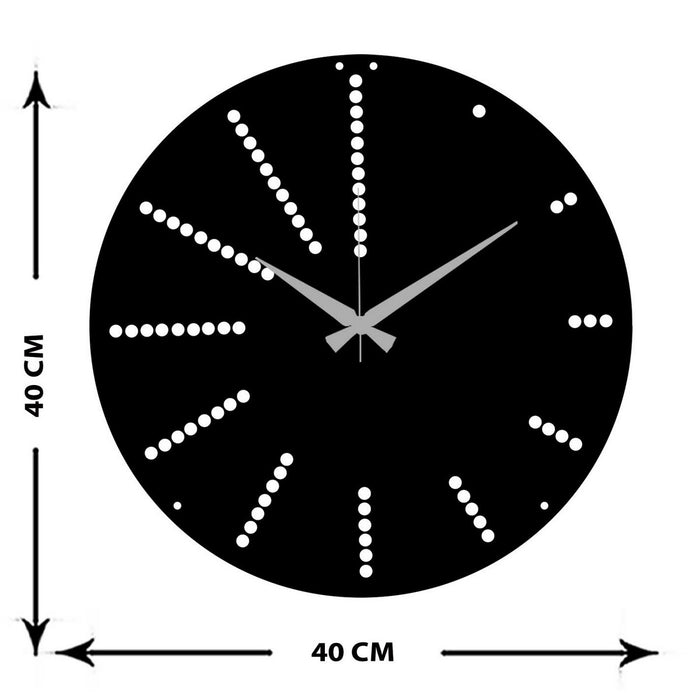 Orologio da Parete Geometrico 10, Nero, Metallo, 40x0,15x40 cm cm, EPIKASA