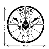 Orologio da Parete Giraffa, Nero, Metallo, 40x0,15x40 cm cm, EPIKASA