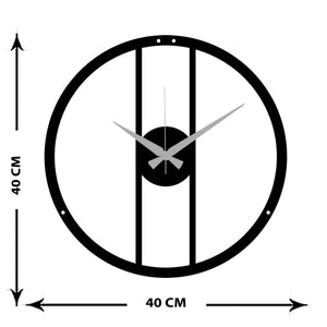 Orologio da Parete Essenziale 1, Nero, Metallo, 40x0,15x40 cm cm, EPIKASA