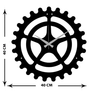 Orologio da Parete Ingranaggi 1, Nero, Metallo, 40x0,15x40 cm cm, EPIKASA