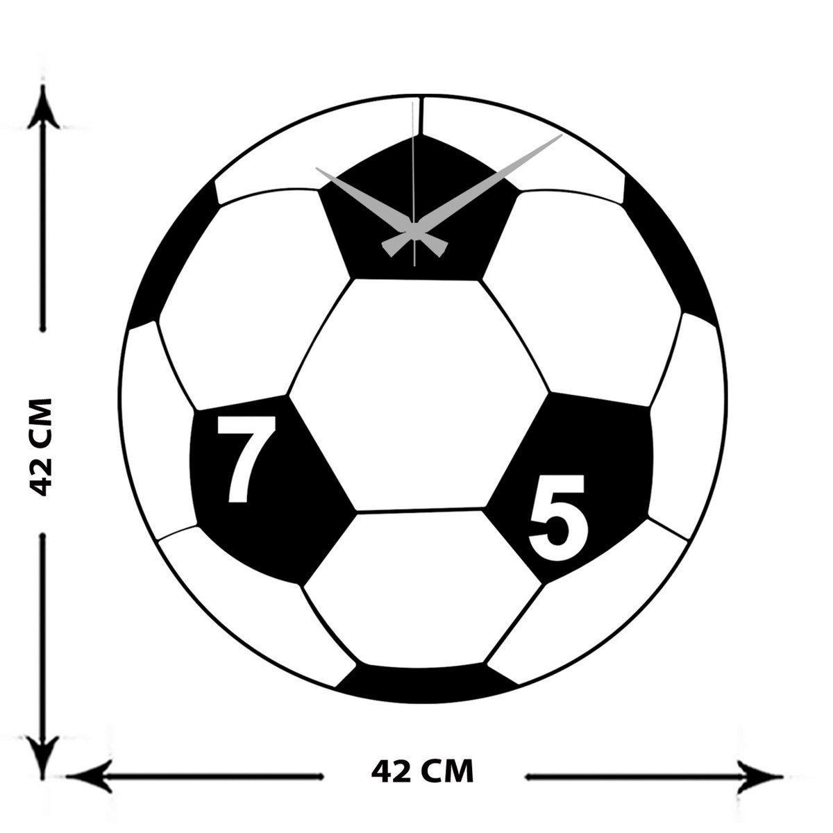 Orologio da Parete Calcio, Nero, Metallo, 42x0,15x42 cm, EPIKASA