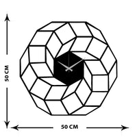 Orologio da Parete Geometrico 20, Nero, Metallo, 50x0,15x48 cm, EPIKASA