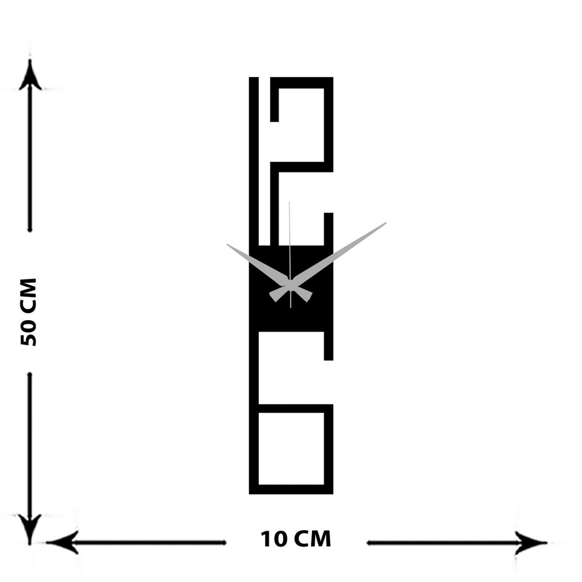 Orologio da Parete Numeri 4, Nero, Metallo, 10x0,15x50 cm, EPIKASA