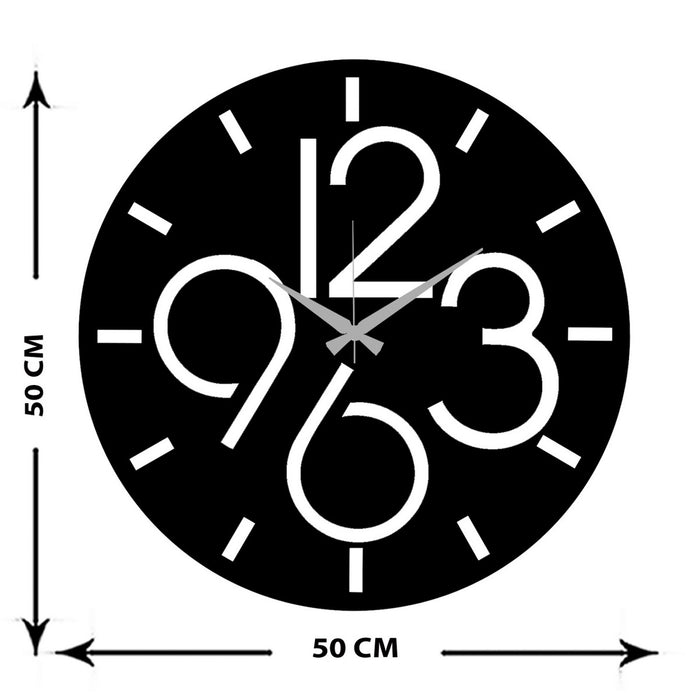 Orologio da Parete Numeri 7, Nero, Metallo, 50x0,15x50 cm, EPIKASA