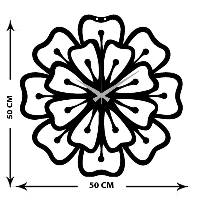 Orologio da Parete Fiore, Nero, Metallo, 50x0,15x50 cm, EPIKASA