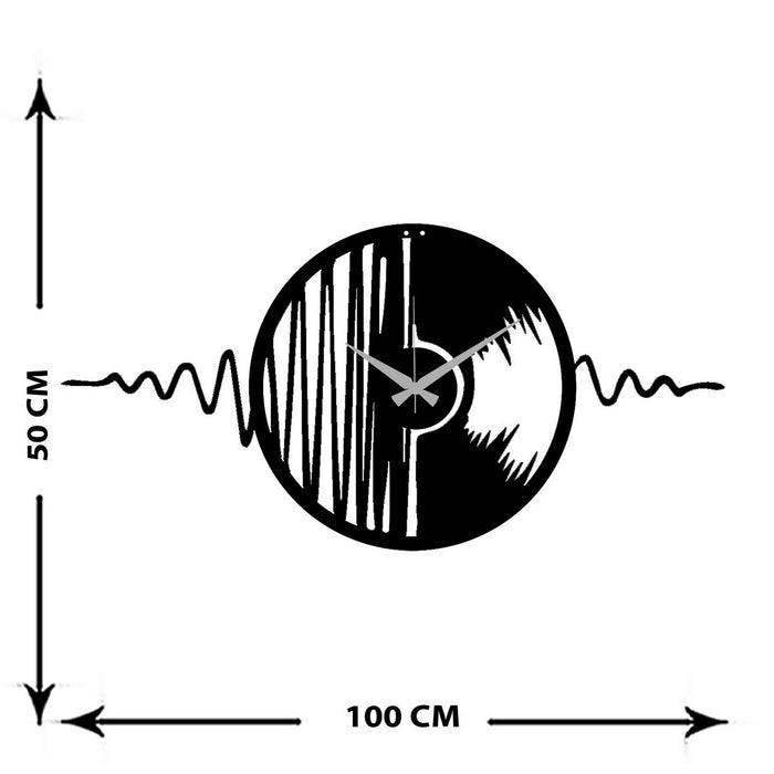 Orologio da Parete Musica 1, Nero, Metallo, 101x0,15x50 cm, EPIKASA