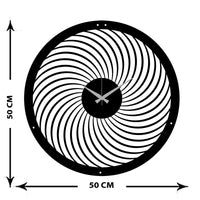 Orologio da Parete Geometrico 37, Nero, Metallo, 50x0,15x50 cm, EPIKASA