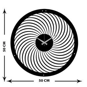 Orologio da Parete Geometrico 37, Nero, Metallo, 50x0,15x50 cm, EPIKASA