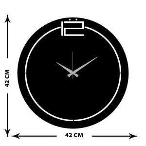 Orologio da Parete Essenziale 2, Nero, Metallo, 42x0,15x42 cm, EPIKASA