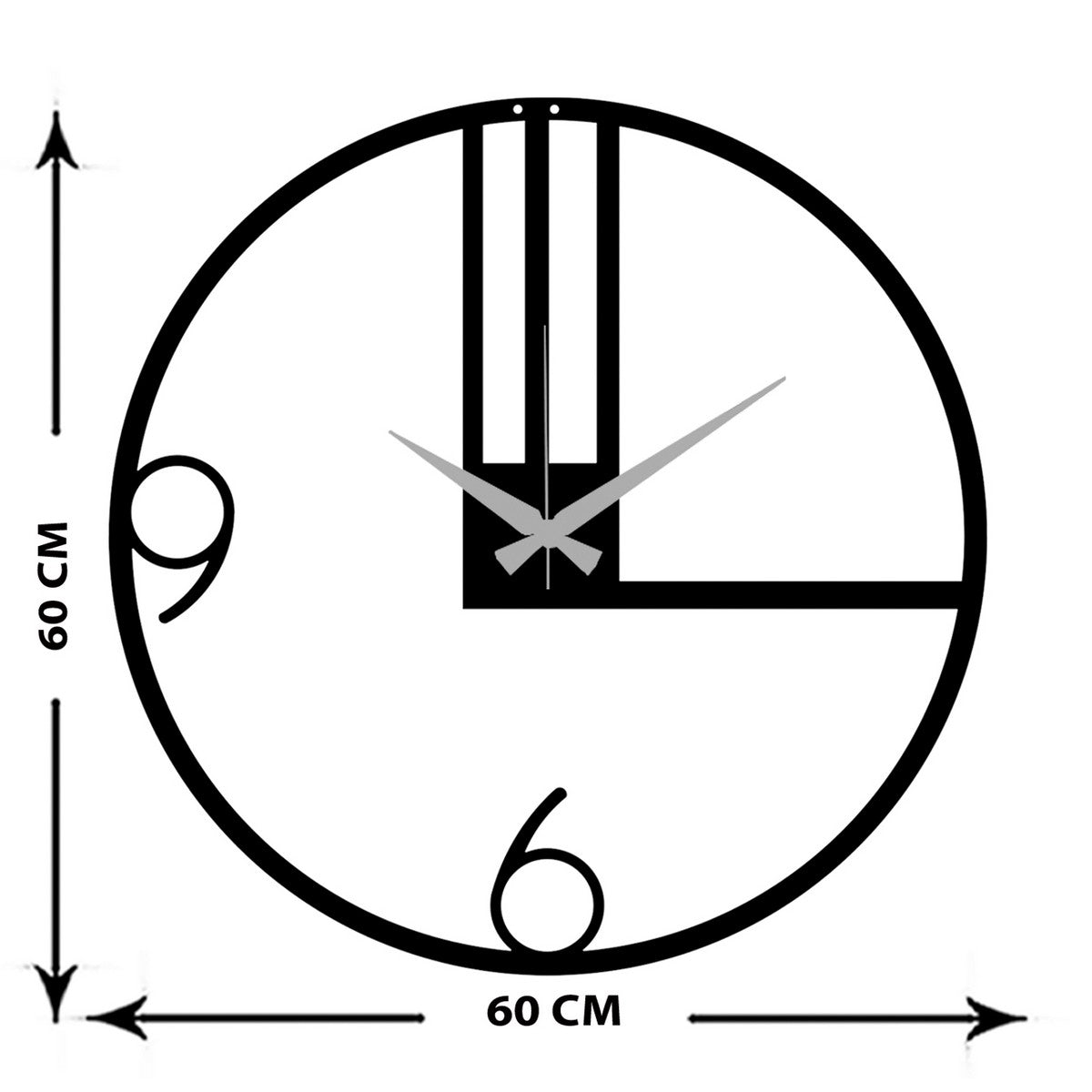 Orologio da Parete Numeri 14, Nero, Metallo, 60x0,15x60 cm, EPIKASA