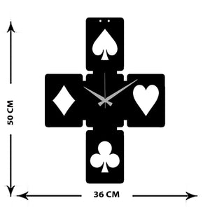 Orologio da Parete Carte Da Gioco, Nero, Metallo, 36x0,15x50 cm, EPIKASA