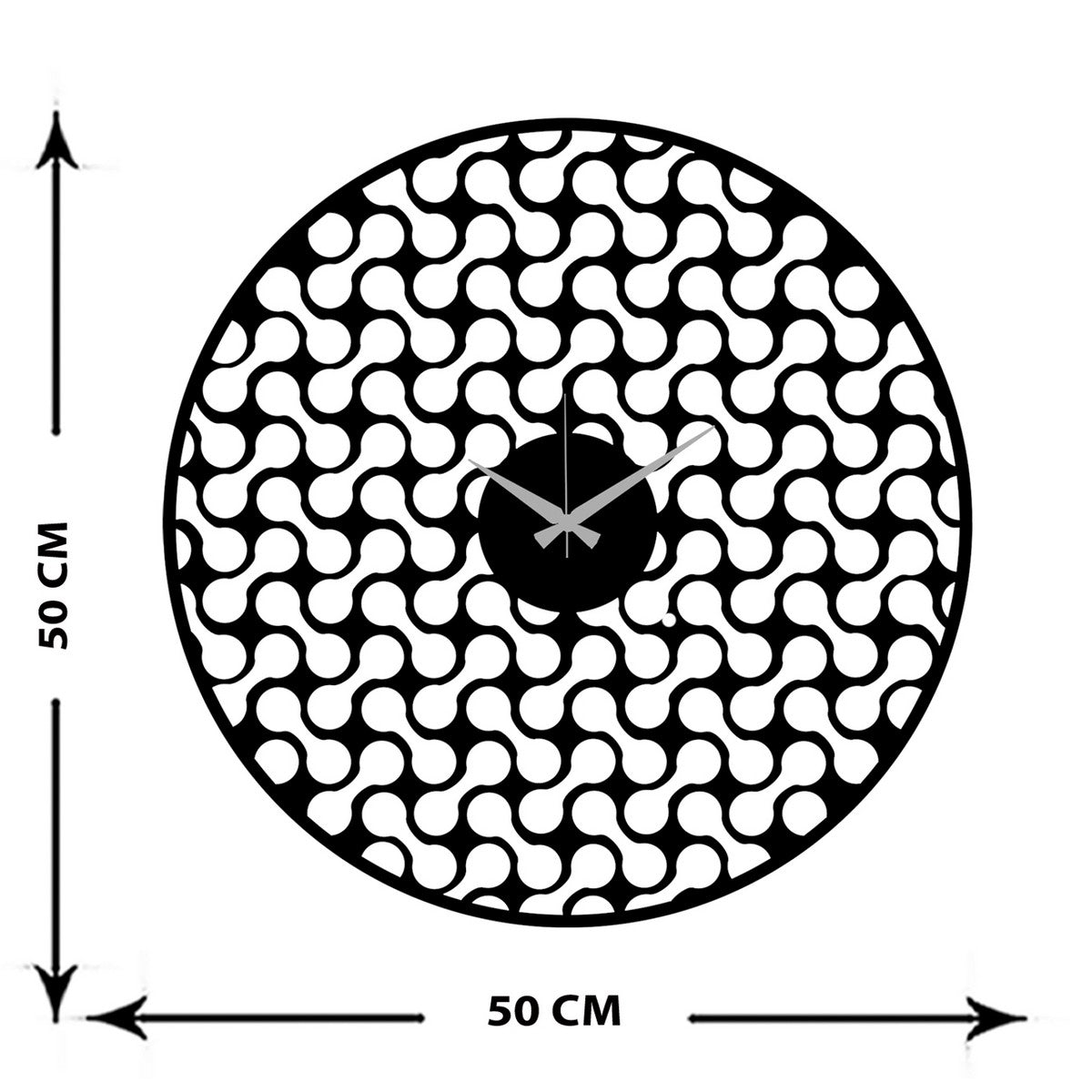 Orologio da Parete Geometrico 49, Nero, Metallo, 48x0,15x48 cm, EPIKASA