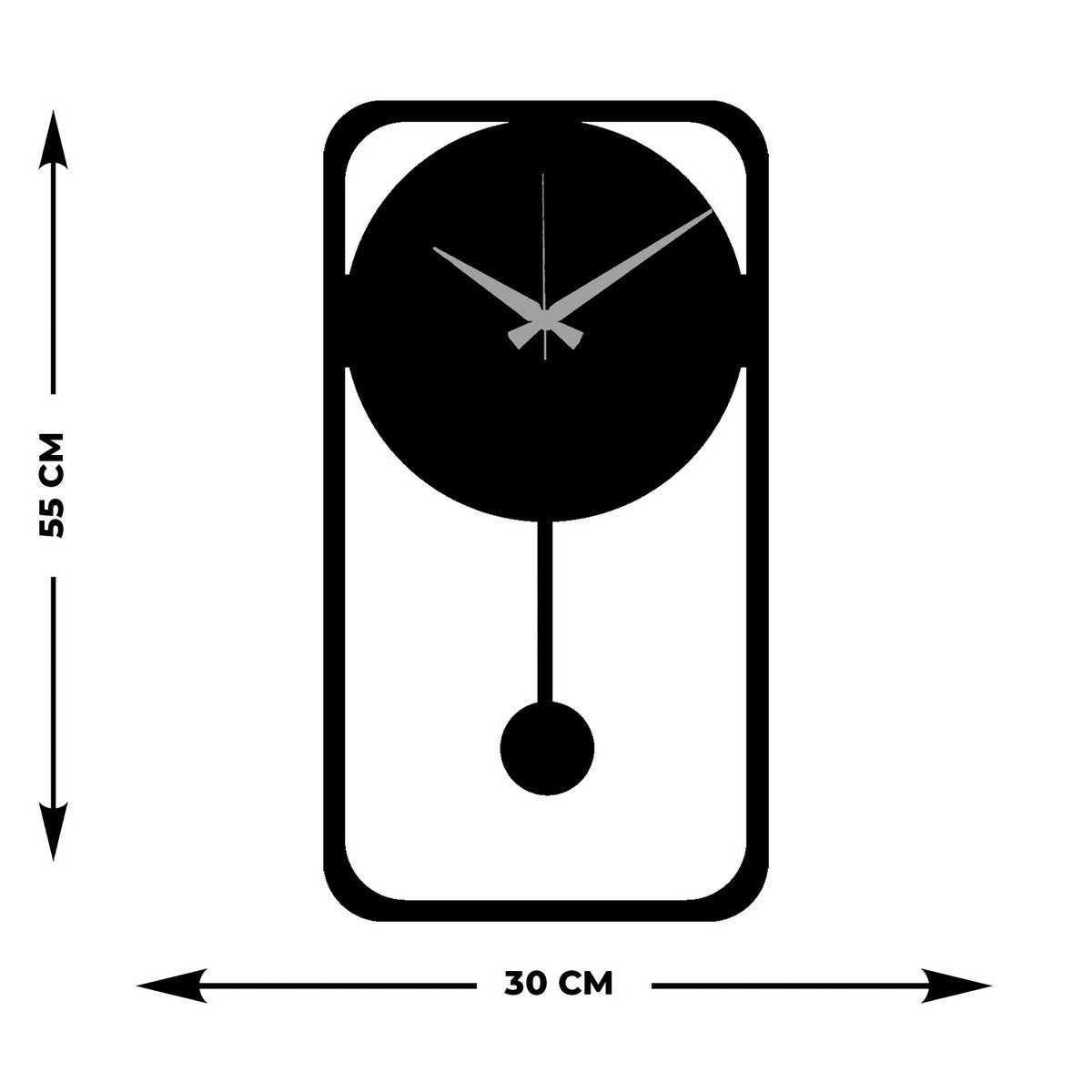 Orologio da Parete Essenziale 5, Nero, Metallo, 30x0,15x55 cm, EPIKASA