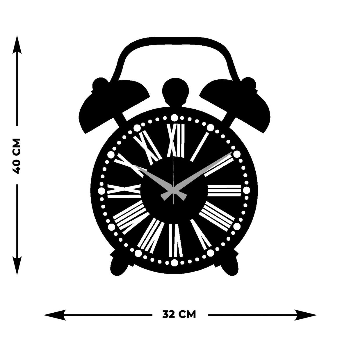 Orologio da Parete Sveglia, Nero, Metallo, 32x0,15x40 cm, EPIKASA