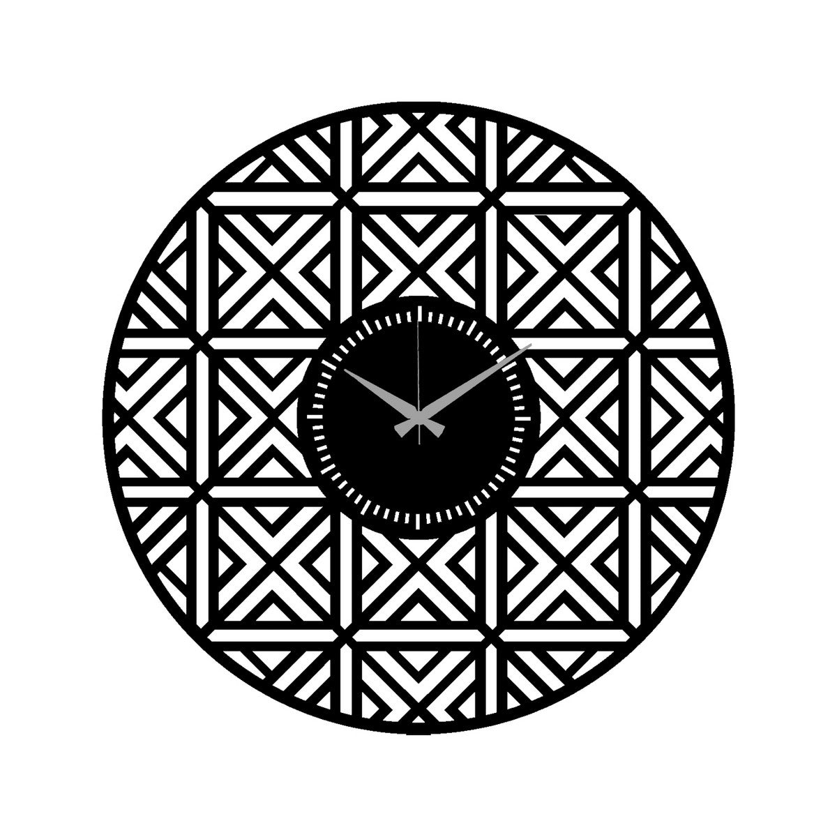 Orologio da Parete Geometrico 60, Nero, Metallo, 50x0,15x50 cm, EPIKASA