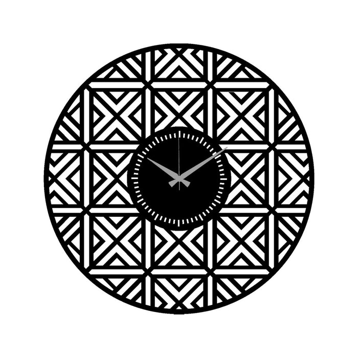 Orologio da Parete Geometrico 60, Nero, Metallo, 50x0,15x50 cm, EPIKASA