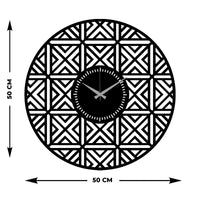 Orologio da Parete Geometrico 60, Nero, Metallo, 50x0,15x50 cm, EPIKASA