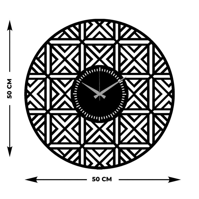 Orologio da Parete Geometrico 60, Nero, Metallo, 50x0,15x50 cm, EPIKASA