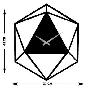 Orologio da Parete Geometrico 62, Nero, Metallo, 38x0,15x45 cm, EPIKASA