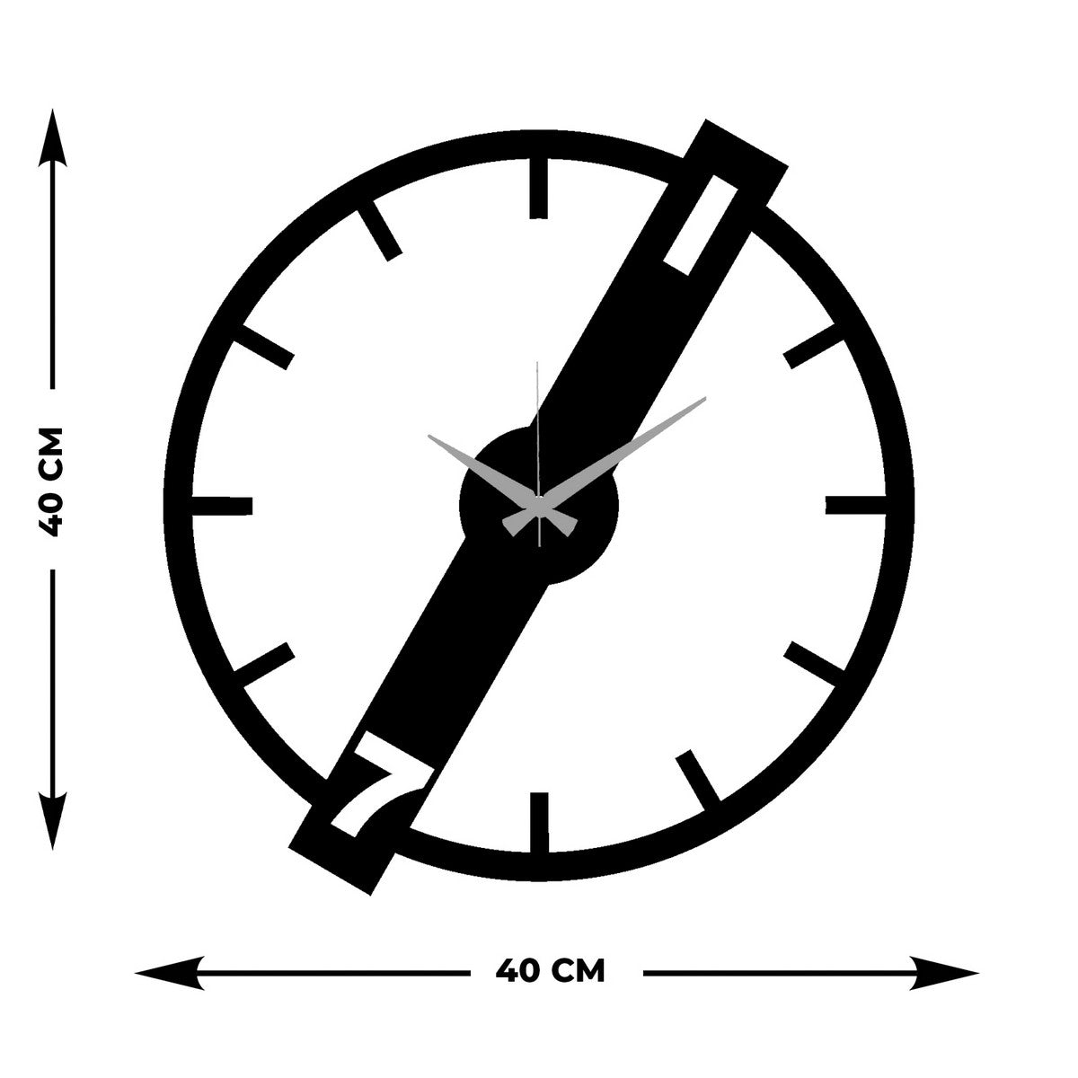 Orologio da Parete Essenziale 10, Nero, Metallo, 40x0,15x41 cm, EPIKASA