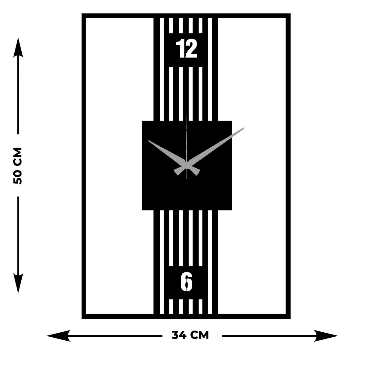 Orologio da Parete Essenziale 11, Nero, Metallo, 34x0,15x50 cm, EPIKASA