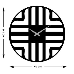 Orologio da Parete Geometrico 65, Nero, Metallo, 40x0,15x40 cm cm, EPIKASA