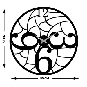 Orologio da Parete Numeri 43, Nero, Metallo, 50x0,15x50 cm, EPIKASA